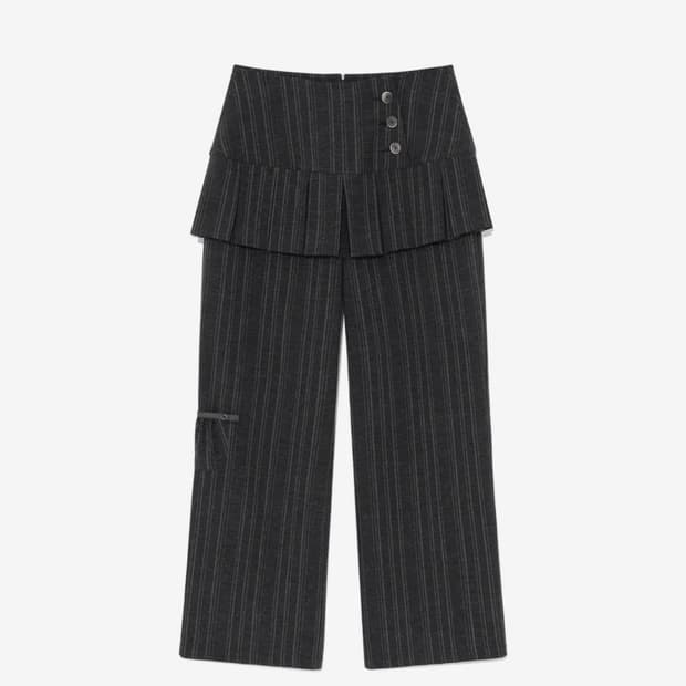 더콜디 스커트 레이어드 버튼 팬츠 layered pants