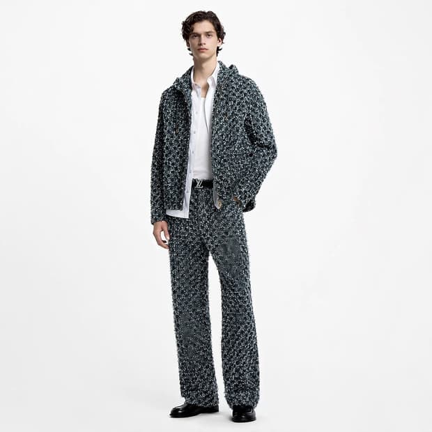 루이비통 플록드 모노그램 데님 바지 스케이트 팬츠 1AHVD6