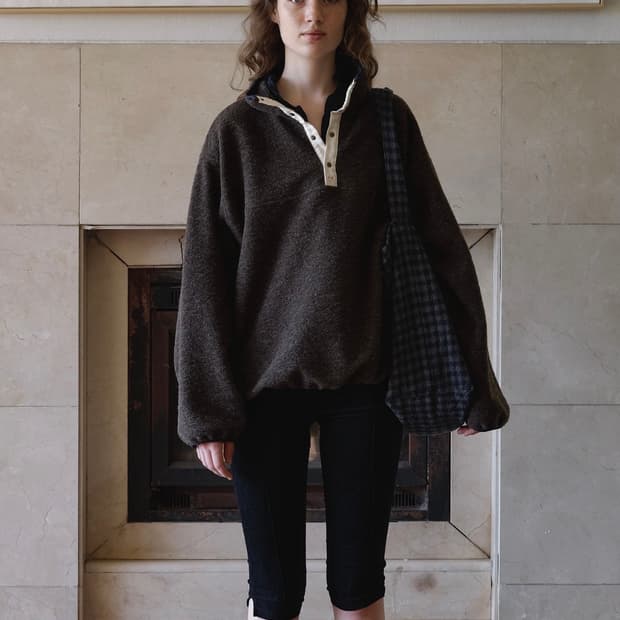 비아플레인 VIA LAURIE CHECK WOOL TOTE BAG