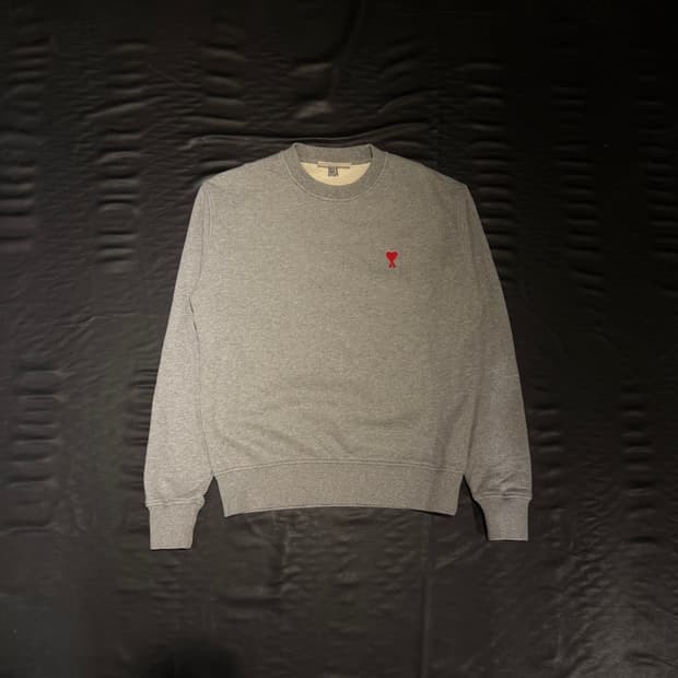 아미 로고 맨투맨 그레이