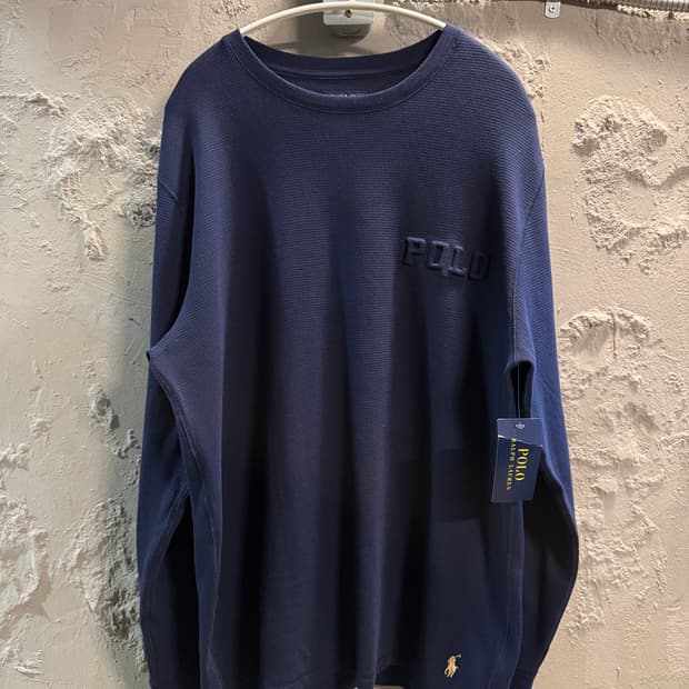 폴로 랄프로렌 와플 텍스처 슬리프웨어 롱슬리브 네이비 XL