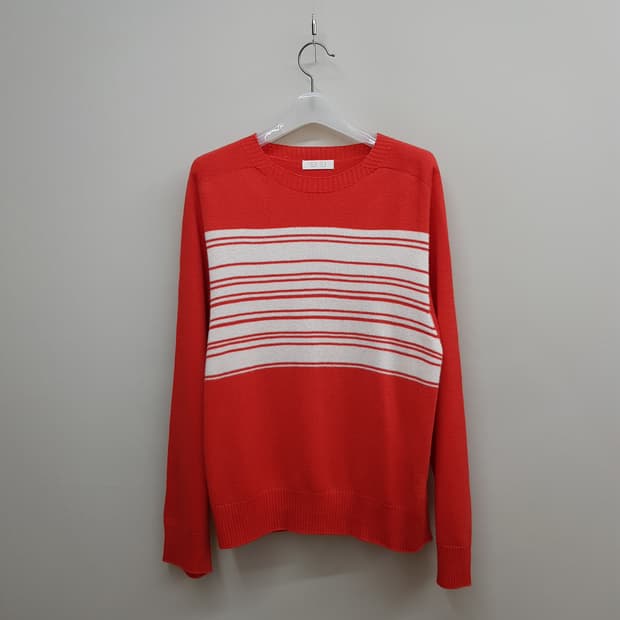 한섬 SJSJ 2022 스트라이프 배색 라운드 니트 F사이즈