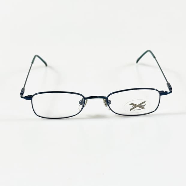 독일제 NO NAME 블루 메탈 슬림 스퀘어 빈티지  안경