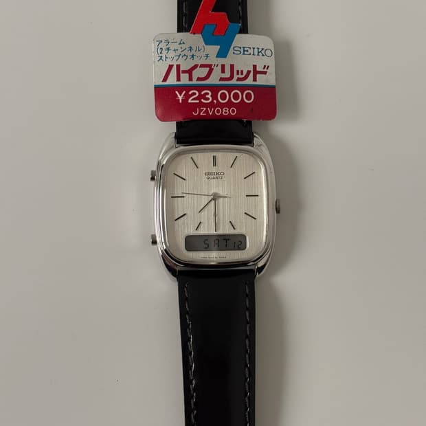 세이코 1980년대 실버 탱크 아나 디지 쿼츠 데드스탁