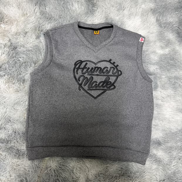 휴먼메이드 하트 로고 니트 베스트 XL사이즈 
