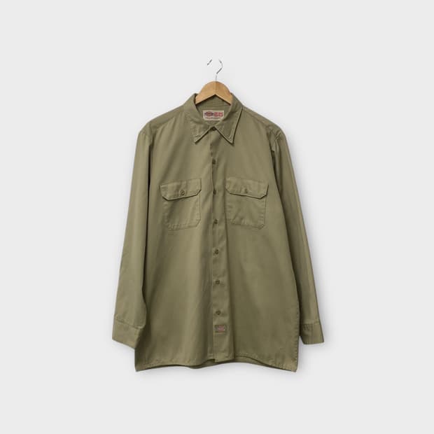 디키즈 베이지 워크셔츠 L-XL 