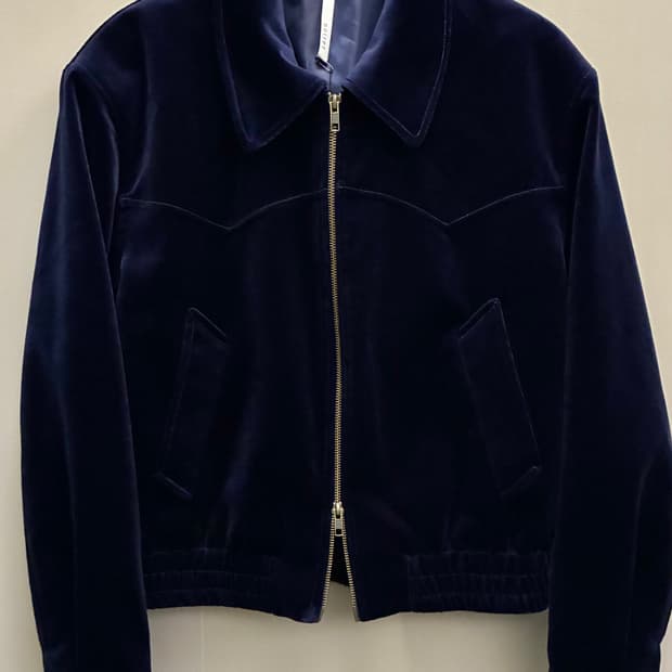 (50/105)Noirer 노이어 벨벳 웨스턴 크롭자켓 네이비