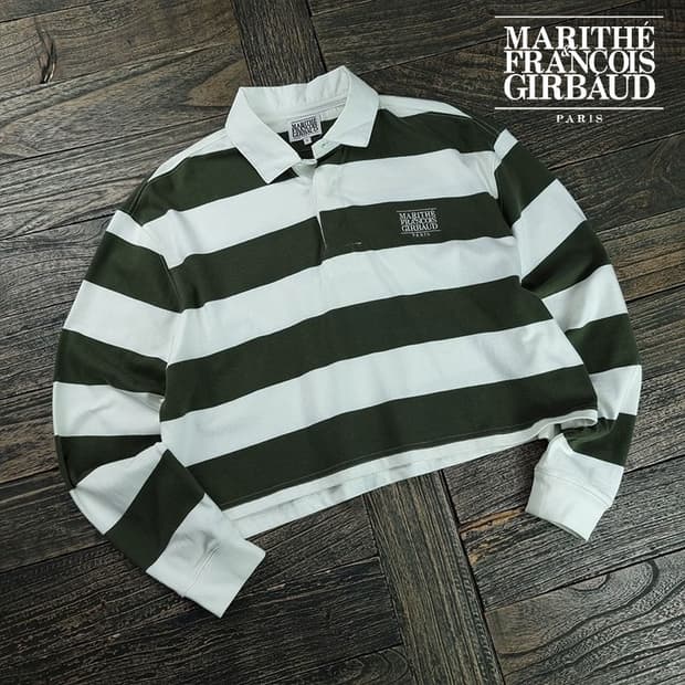 [마리떼프랑소와저버] 크롭 오버핏 스트라이프 긴팔 카라티 M19591