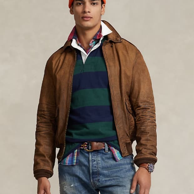 폴로 랄프로렌 A2 레더 플라이트 자켓 m 사이즈