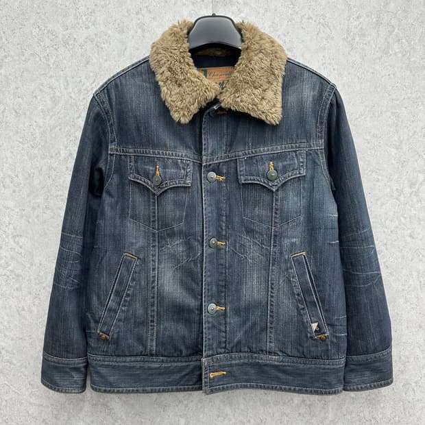 95 y2k 남자 누빔 워싱 데님 트러커 자켓