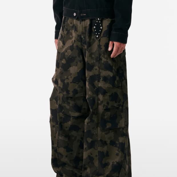 아캄 knee pintuck camouflage twillpants 카키