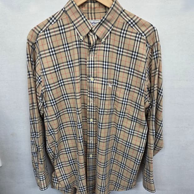 버버리 올드스쿨 노바체크 셔츠긴팔 L