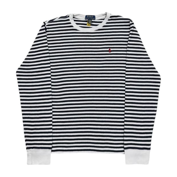 폴로 랄프로렌 와플 스트라이프 긴팔 티셔츠