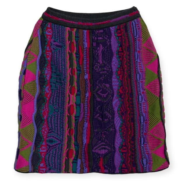 쿠지 패턴 니트 스커트 치마