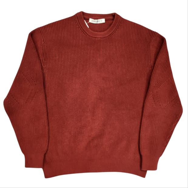 인템포모드 레드 골지 니트 M