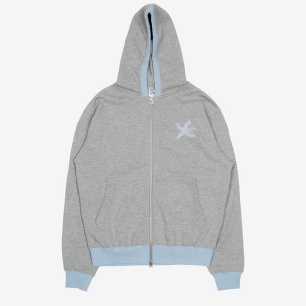 더콜디스모먼트 hooded zip-up (sky blue)