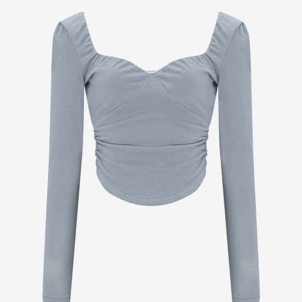 플리즈노팔로우 Misty Shirring Long Sleeve Top