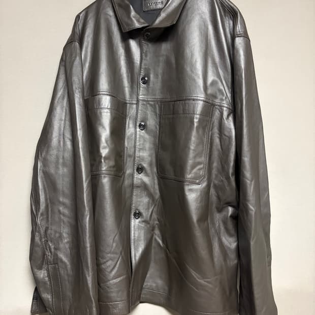 [L] 24FW 르메르 스탠드카라 레더 셔츠