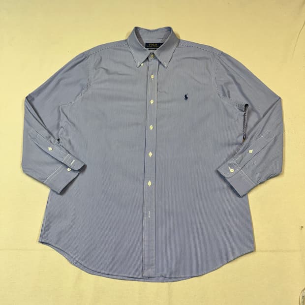 L) 폴로 랄프로렌 클래식핏 블루 스트라이프 포플린 셔츠 신형