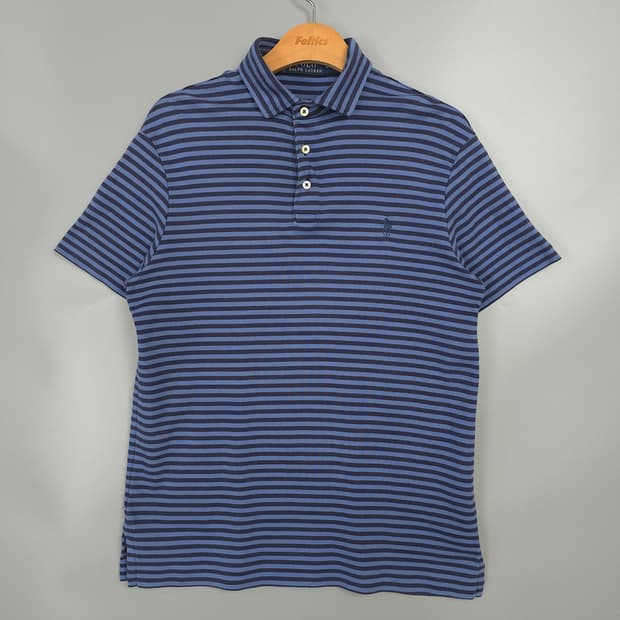 남성용 폴로 랄프 로렌 Polo 스트라이프 카라 반팔티 M