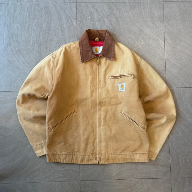 90년대 생산 칼하트 베이지 디트로이트 자켓 