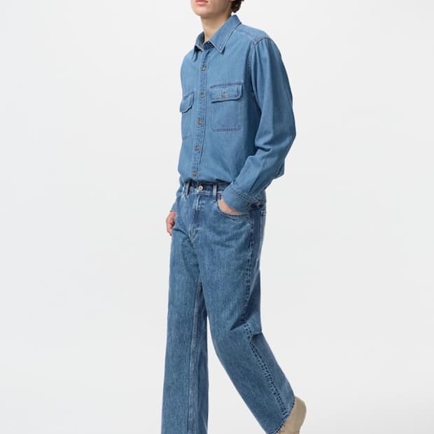 유니클로 jw앤더슨 스트레이트진 블루 32사이즈