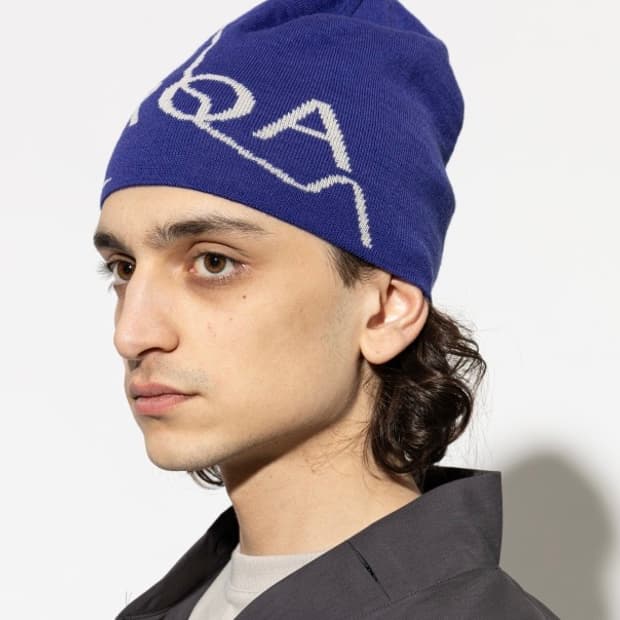 로아 하이킹 26ss 로고 울 비니/블루