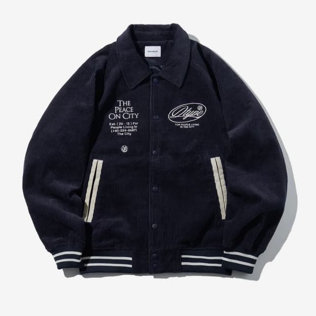 어반디타입 코듀로이 래글런 자켓 네이비