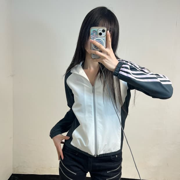 Adidas charcoal pink  windbreaker