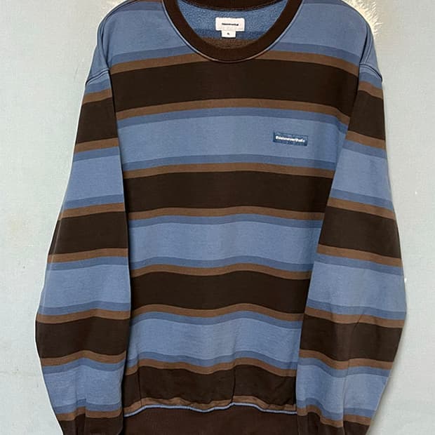 디스이즈네버댓 남자 맨투맨 겨울 오버핏 스트라이프 105-110