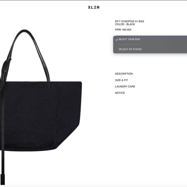 [OS] xlim ep7 synopsis 01 bag 새상품