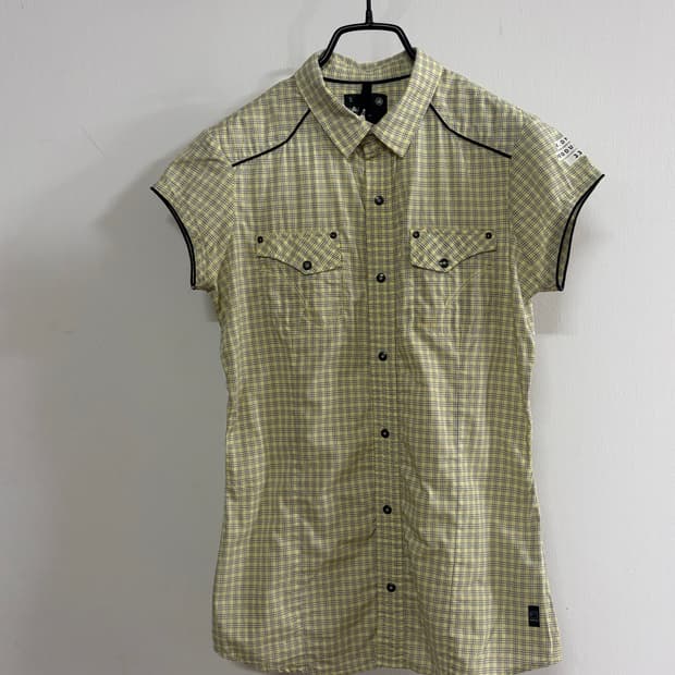 G-STAR RAW 3301 파이핑 체크 캡소매 셔츠