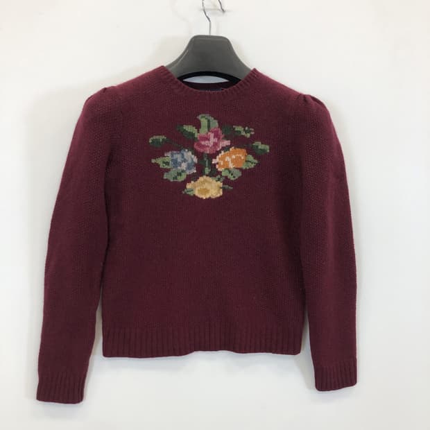 폴로 랄프로렌 플라워 엠브로이드니트 S 크롭