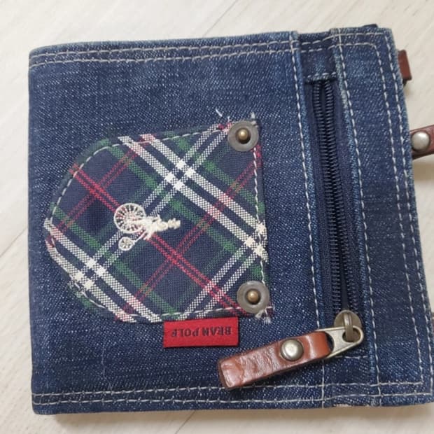 빈폴 청 데님 지갑
