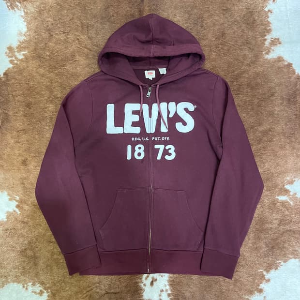 리바이스 레터링 후드집업