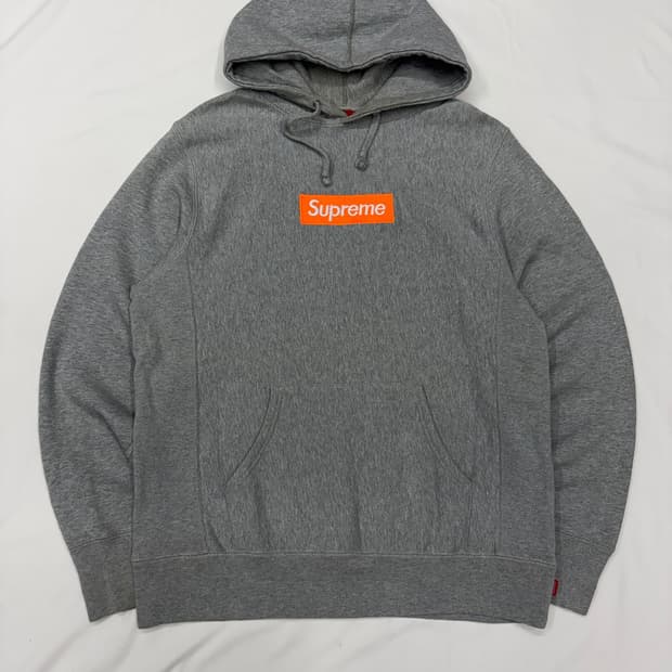 Supreme 슈프림 오렌지 박스로고 후드티