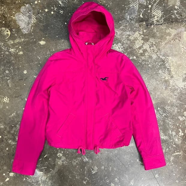 M) 홀리스터 플리스 안감 크롭 후드 자켓 점퍼 후드집업