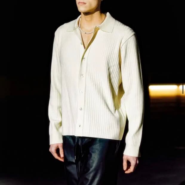 세비지 카라 니트 가디건