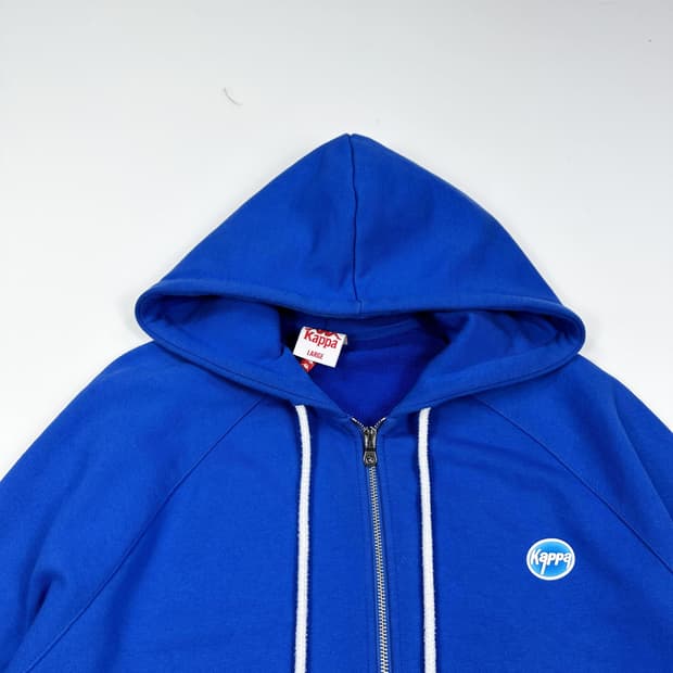 카파 어센틱 블루 백로고 헤비 후드집업 (실측 XL)