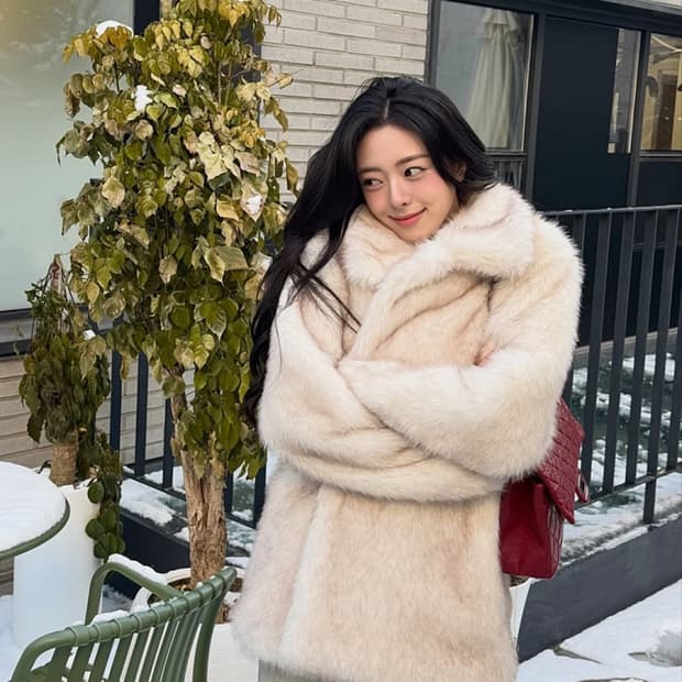 시눈 퍼자켓 아이보리 새상품!!