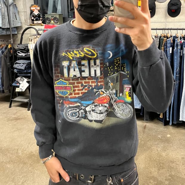 90s 할리데이비슨 프린팅 스웻셔츠 (100)