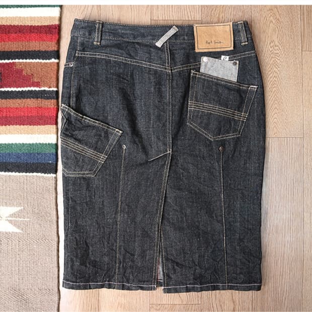 
 paul smith pink label 폴스미스 핑크라벨
흑청 스커트