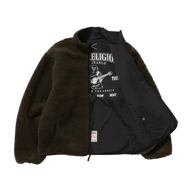 트루릴리젼 O.G 로고 리버시블 플리스 자켓 카키