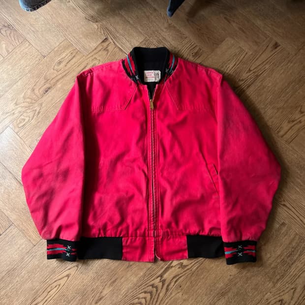 [L]90's SADDLE KING 산타페 타입 아즈텍 캔버스 워크자켓