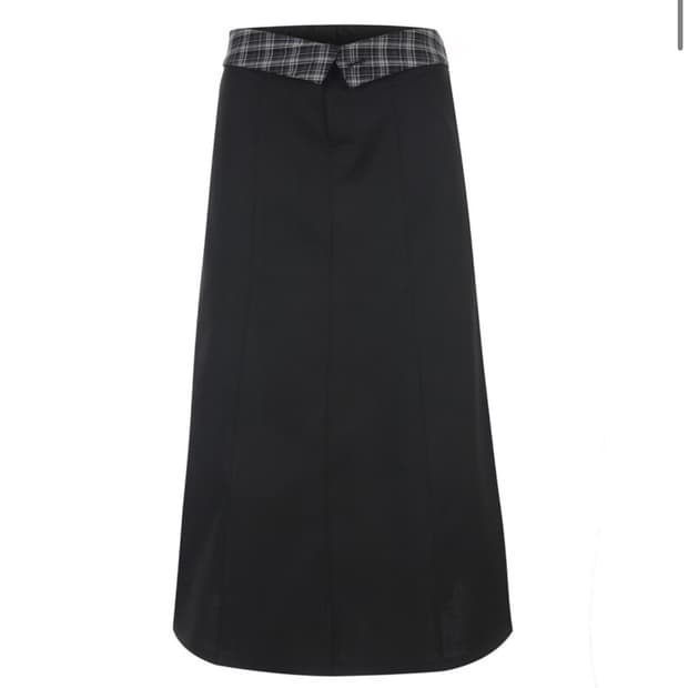 Folded check maxi skirt 001 폴드 체크 맥시 스커트