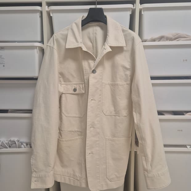 유니클로 코튼 워크 자켓 아이보리 M (100)