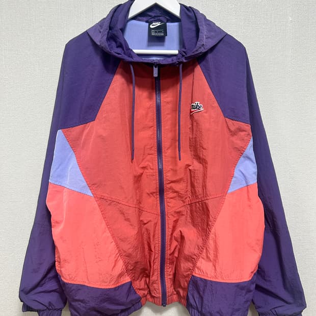 나이키 믹스컬러 퍼플 배색 헤리티지 윈드러너 우븐 자켓