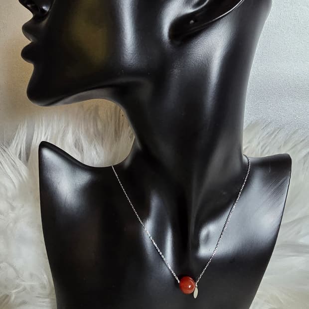 써지컬스틸 원석목걸이_홍마노