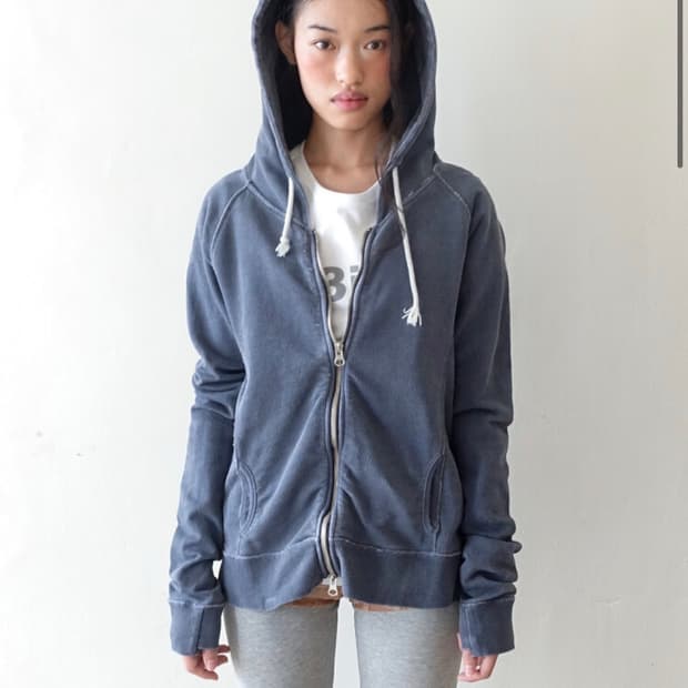 샵페어리 washed lily hoodie (purple blue)