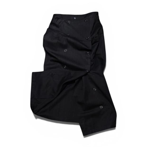 Y’s cotton Double Button Skirt - black